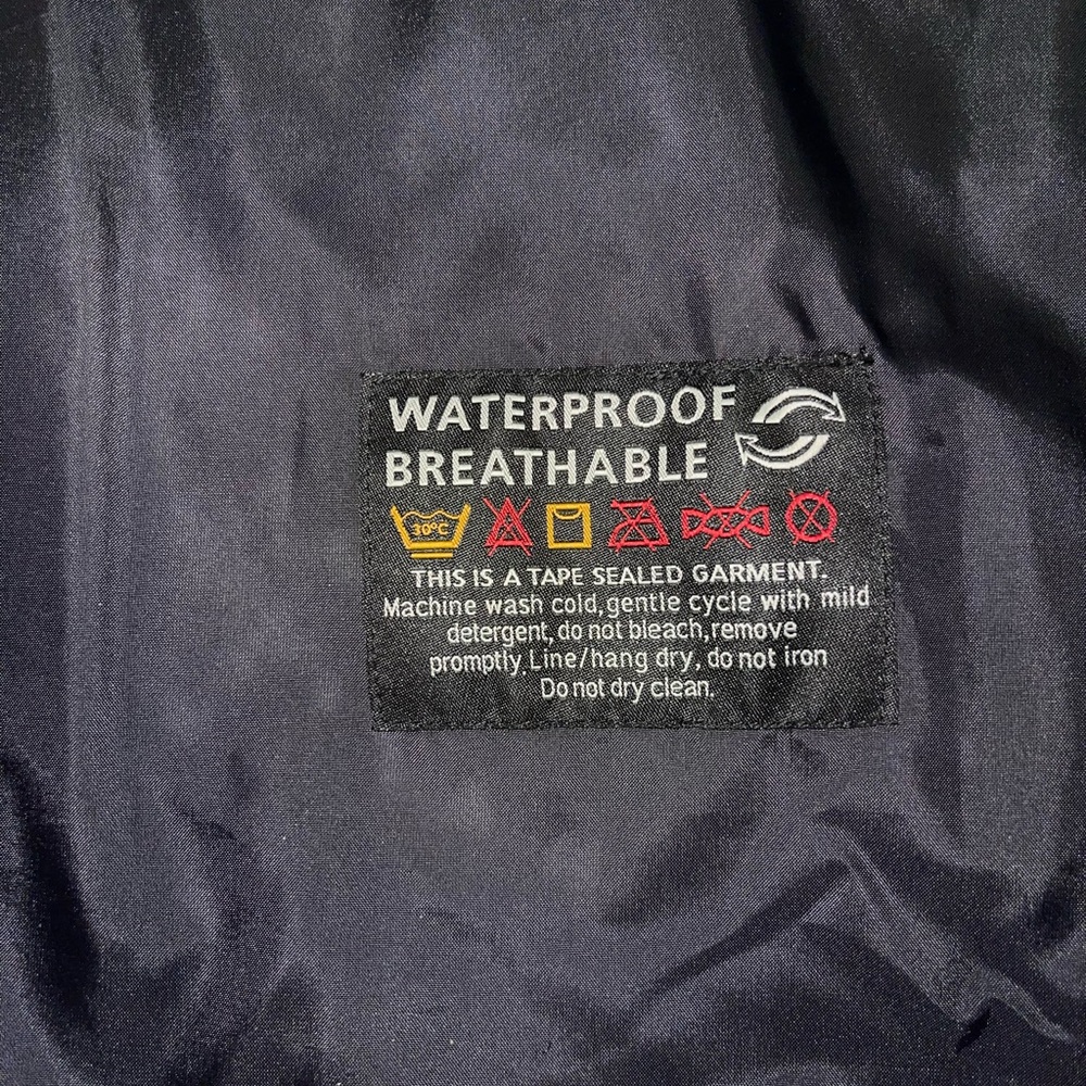 Men's Size Large Bimini Bay Outfitters Navy Rugged Waterproof Raincoat w/ Hood - Picture 6 of 7